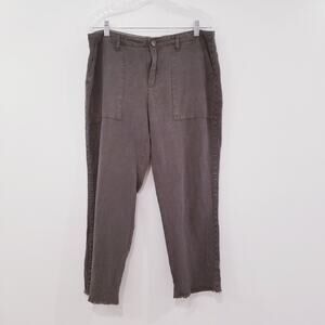 Joie Women Yvonette Crop Pants Studded Raw Hem High Rise